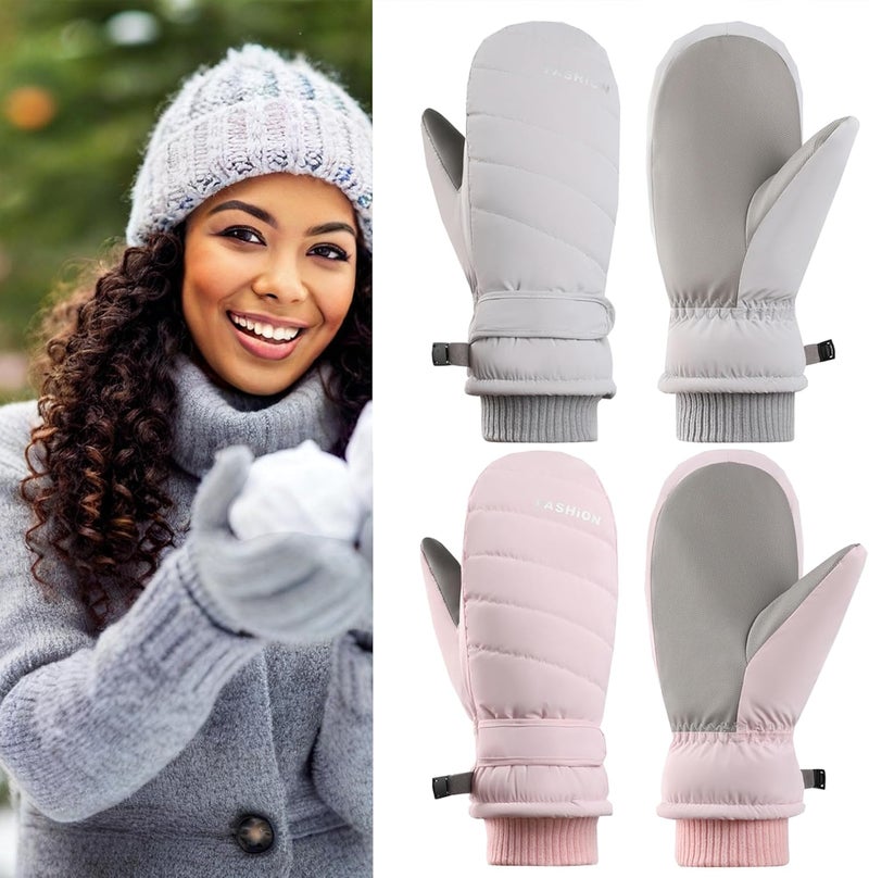 UTOWO Outdoors Winter Ski Mittens for Men Women - Warm Snow Mitts for Cold Weather Non-Slip Water-Repellent Gloves Windproof - Image 2